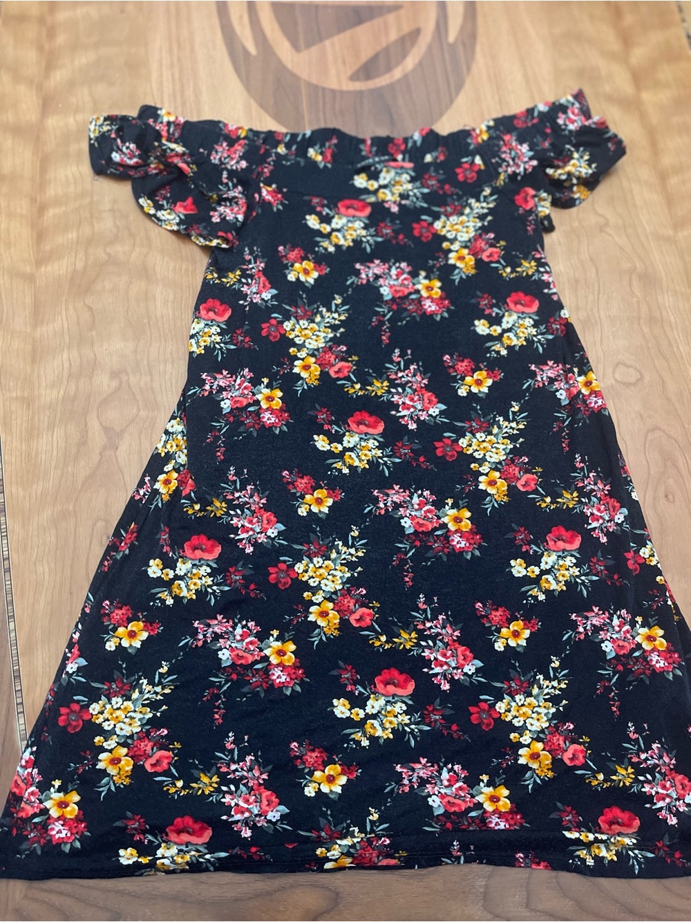Love & Legend Black Floral Off-Shoulder womens Dress